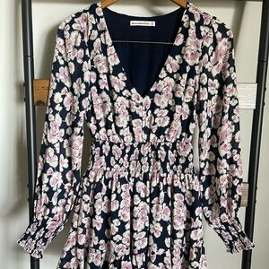 Abercrombie & Fitch Pink Long Sleeve V-Neck Sundress